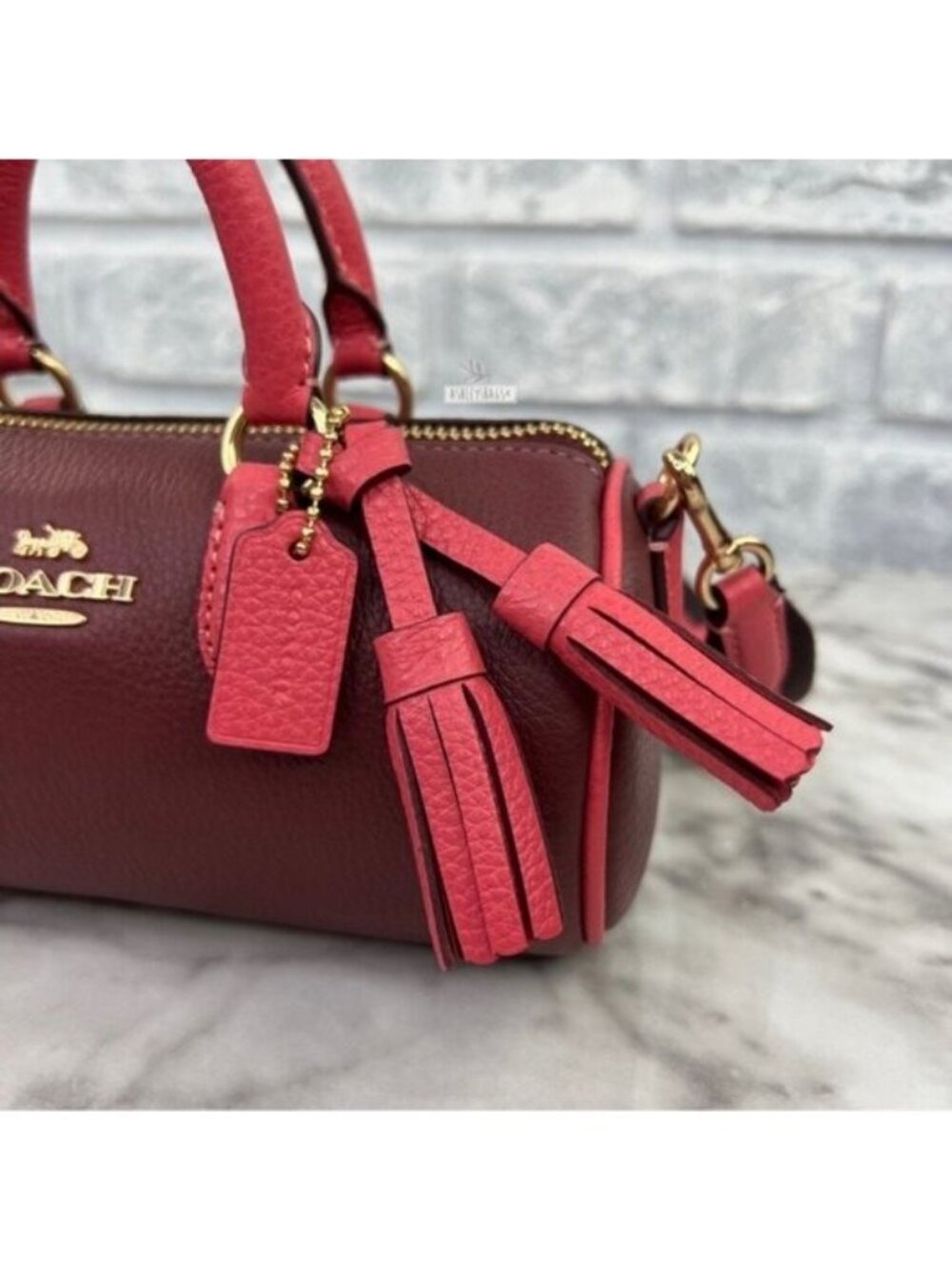 Coach Lacey Crossbody In Gold Wine Multi - Picture 3 of 12